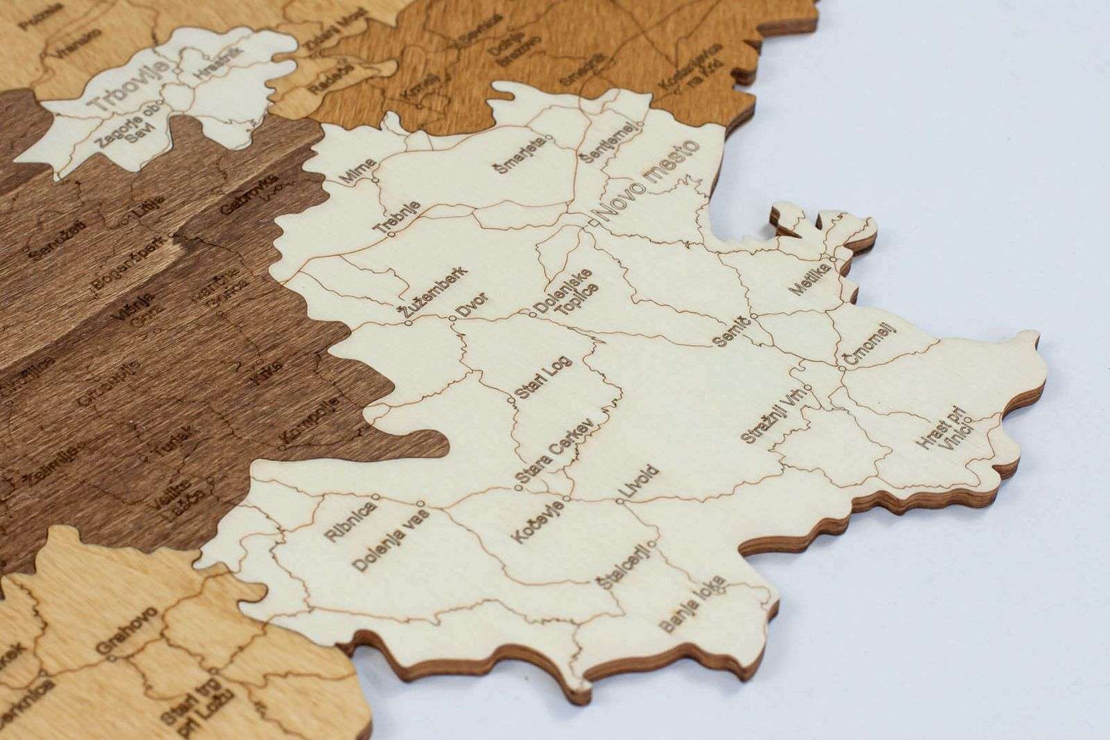 Slovenia Wooden Map
