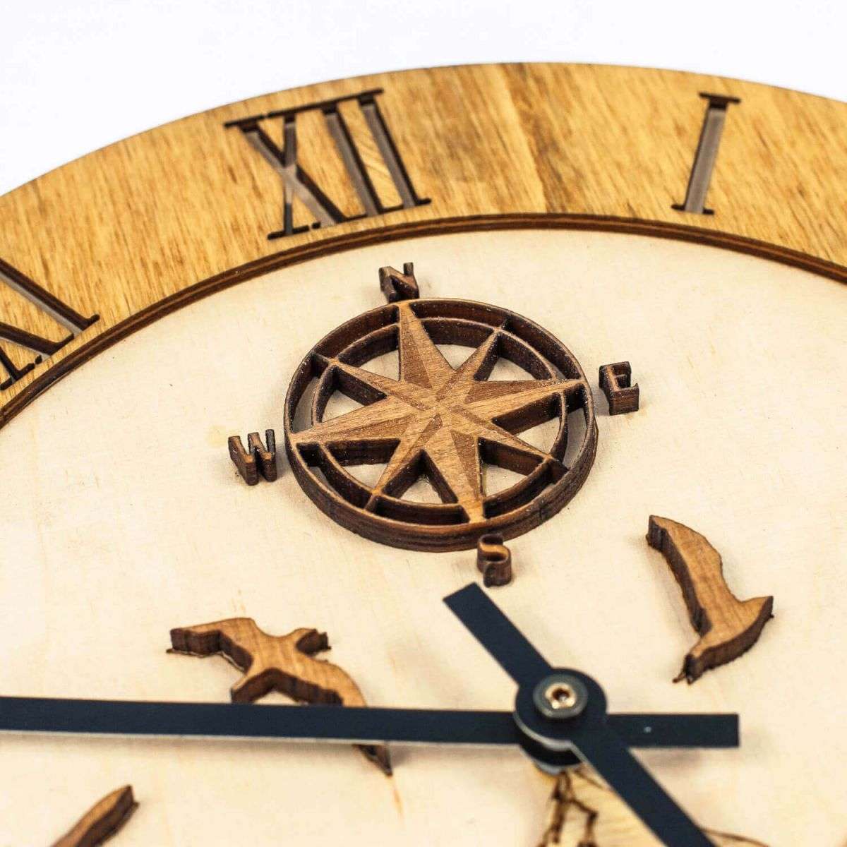 Wooden Mountains wall clock