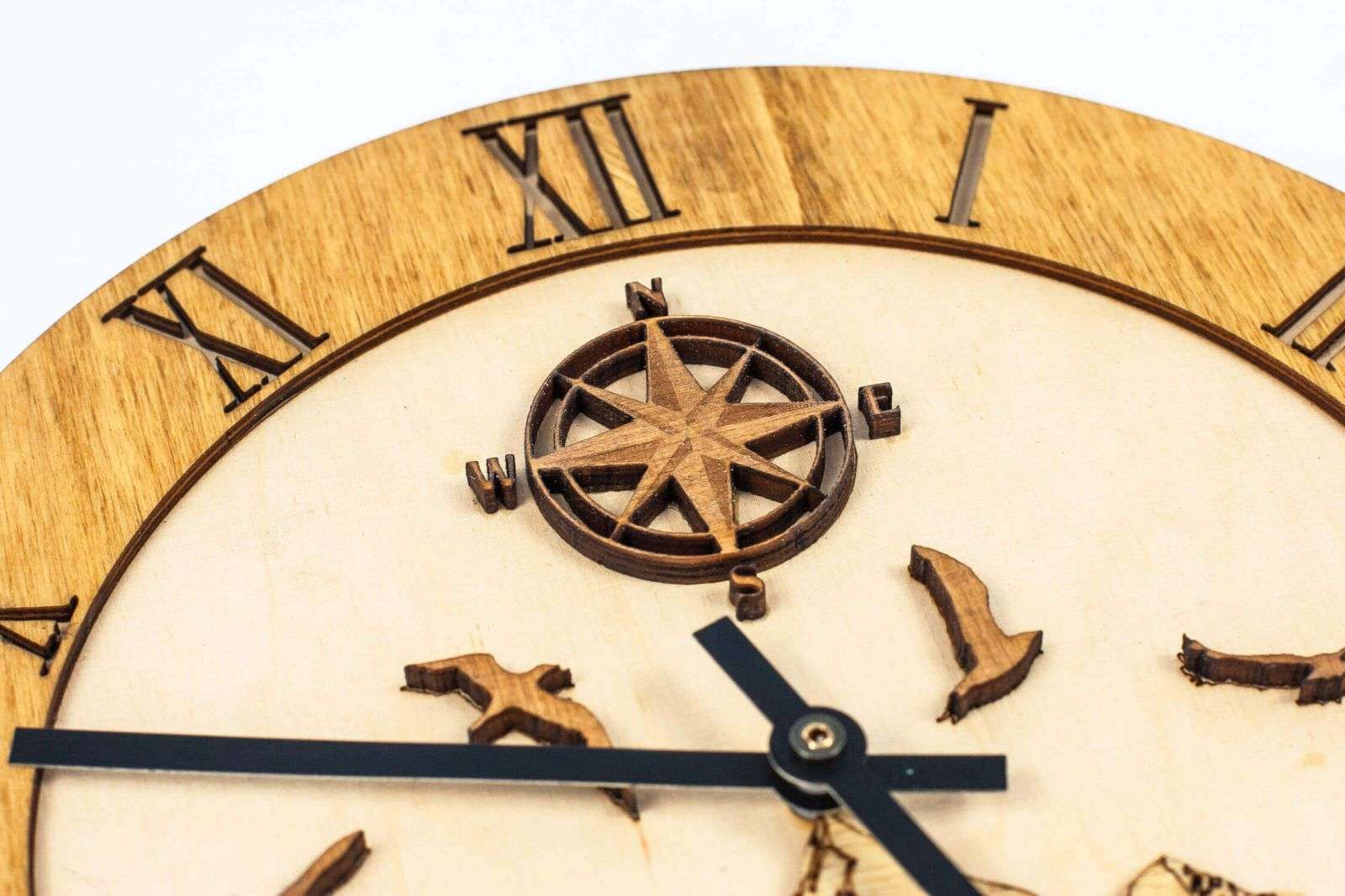 Wooden Mountains wall clock