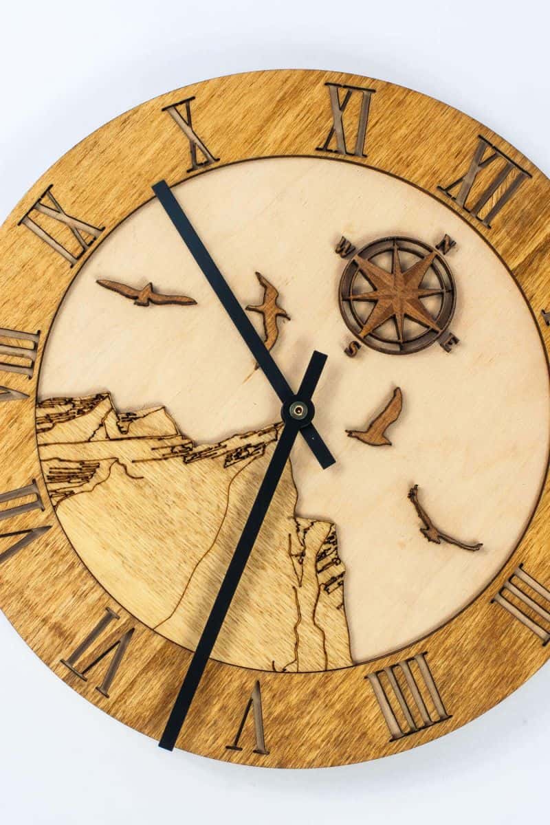 Wooden Mountains wall clock