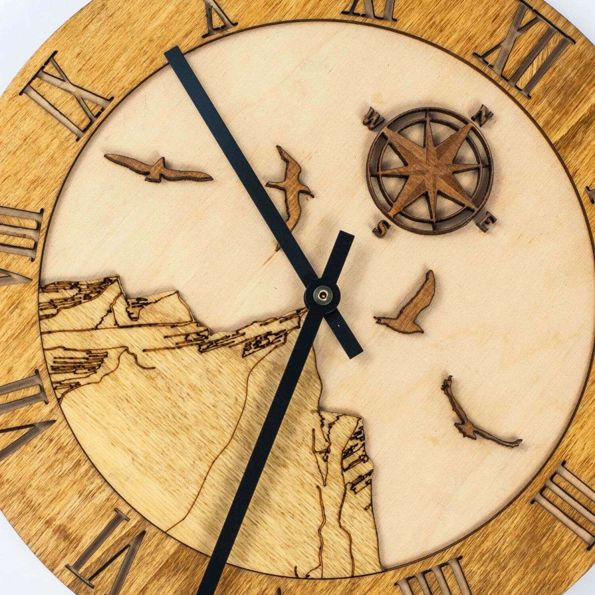 Wooden Mountains wall clock