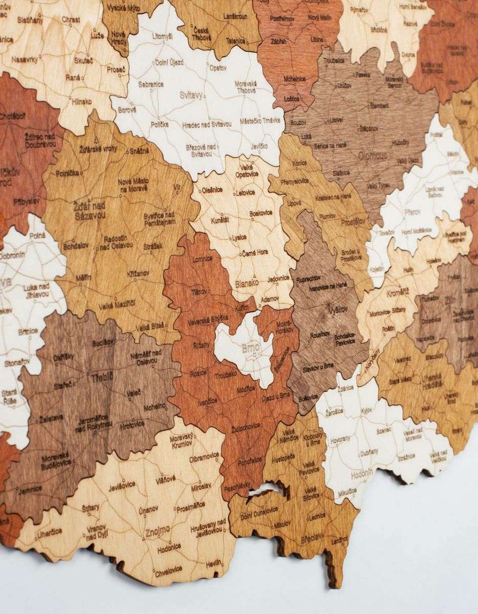 Wooden Map of the Czech Republic