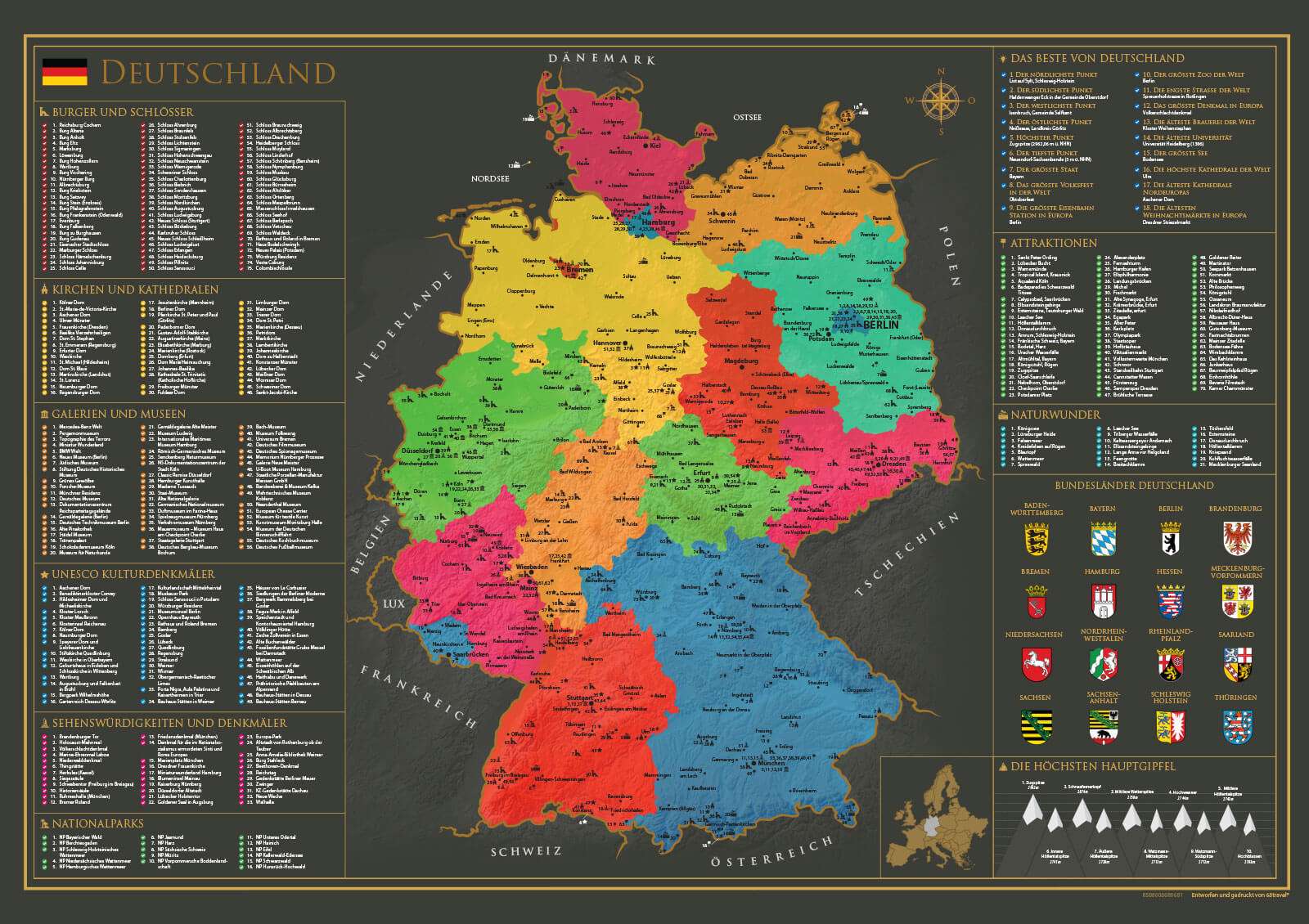 Scratch map of Germany