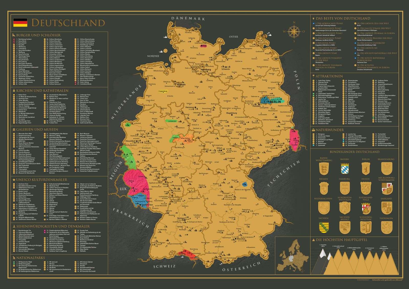 Scratch map of Germany