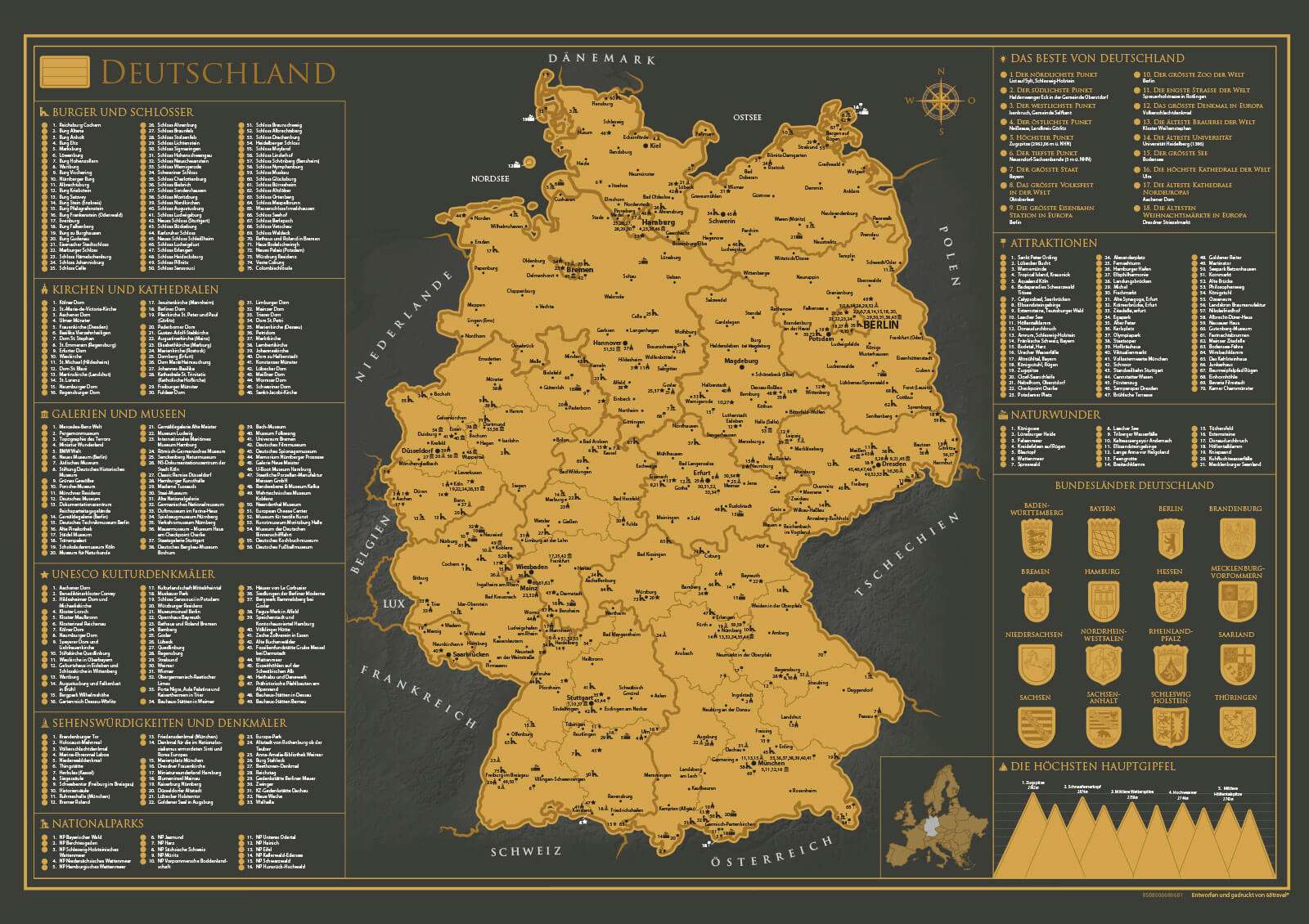 Scratch map of Germany