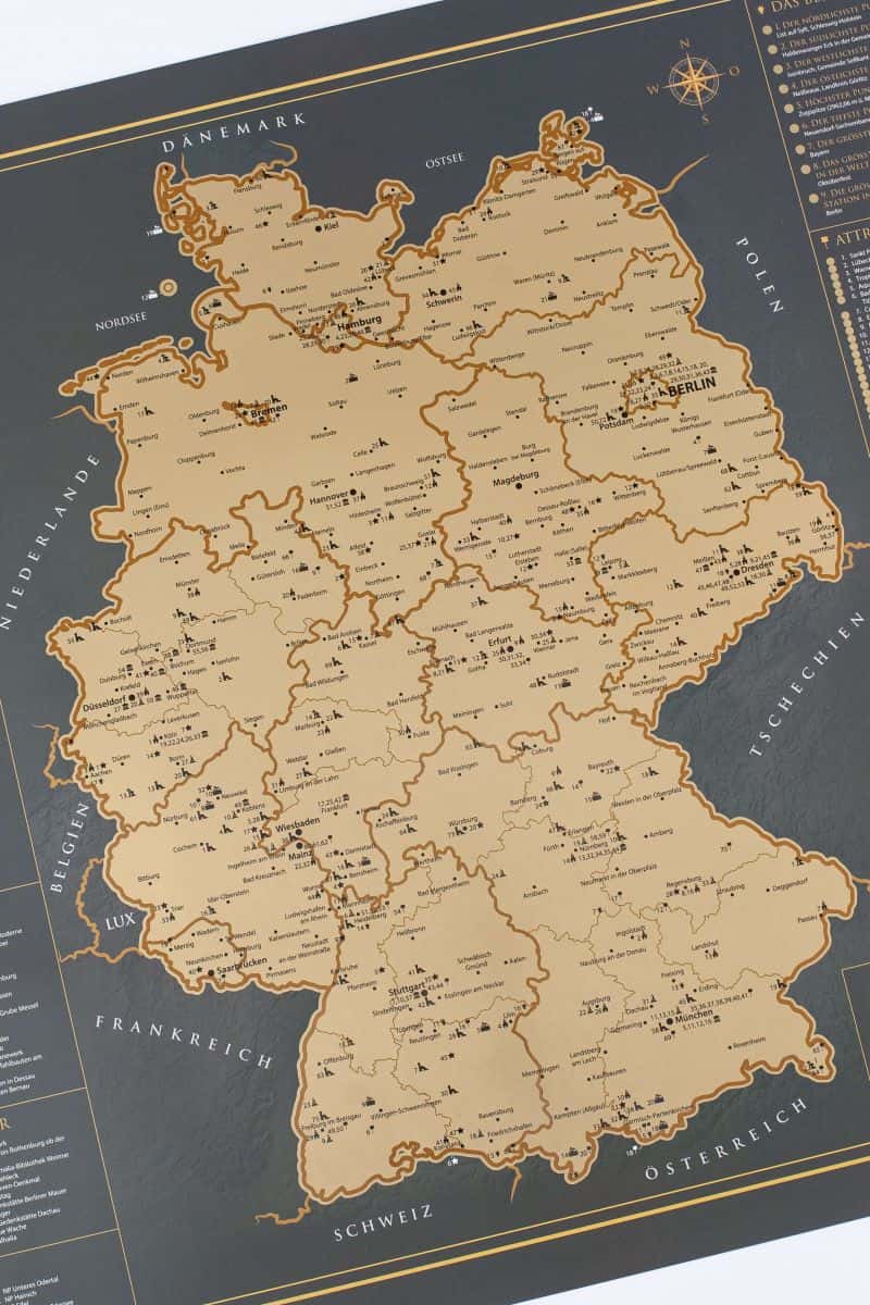 Scratch map of Germany