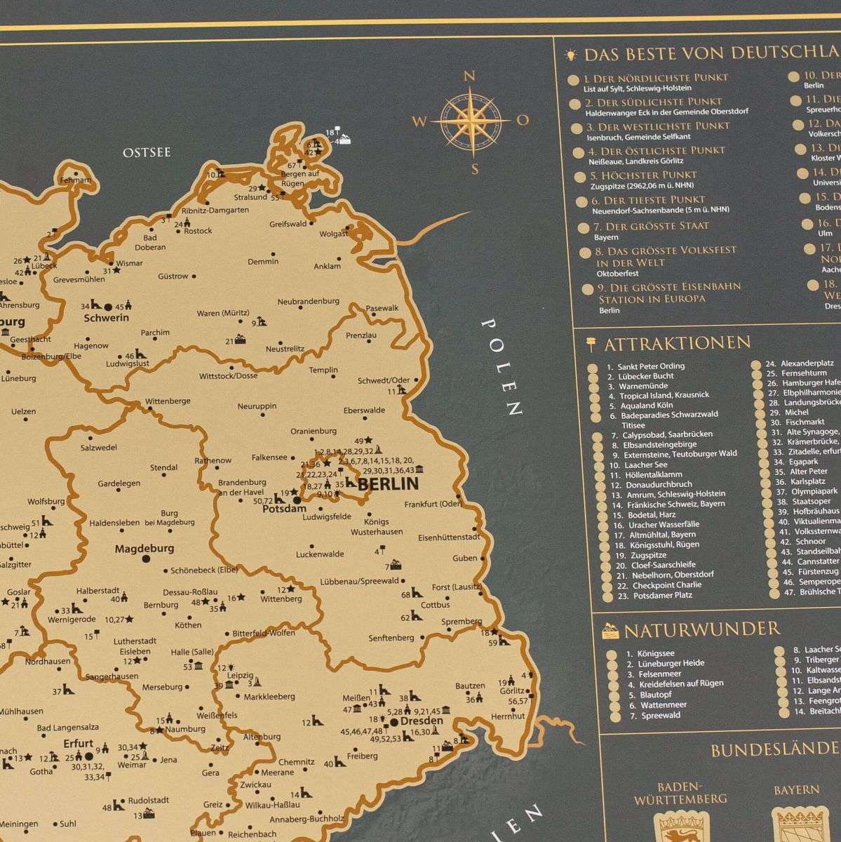 Scratch map of Germany