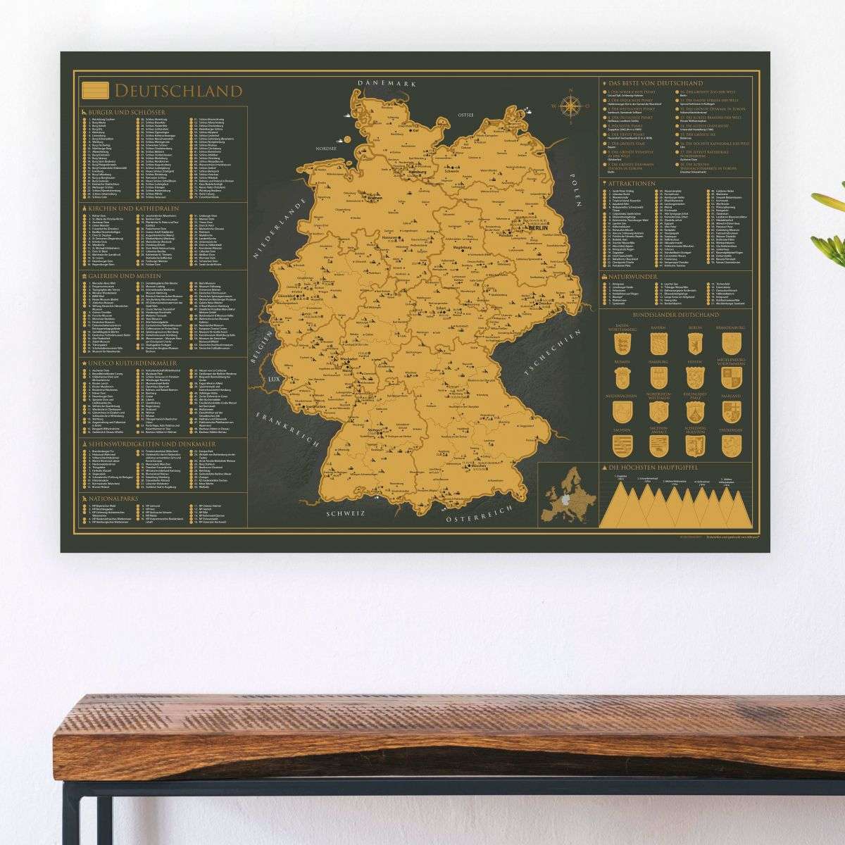Scratch map of Germany