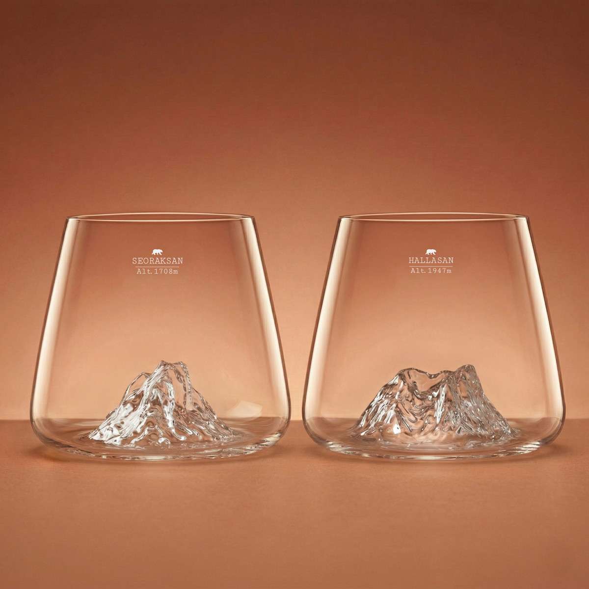 Alaskan Maker Ensemble de 2 verres Hallasan & Seoraksan TOPOGRAPHIQUE