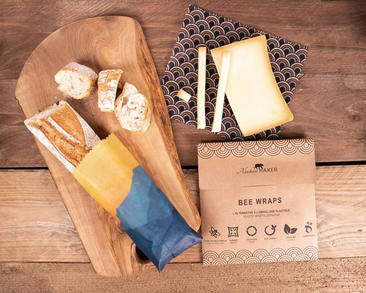 Set Alaskan Maker Bees Wrap, 4 folii din ceară