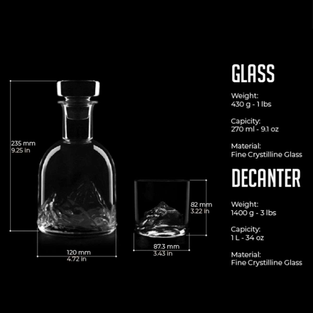 LIITON Crystal Whiskey Decanter Set