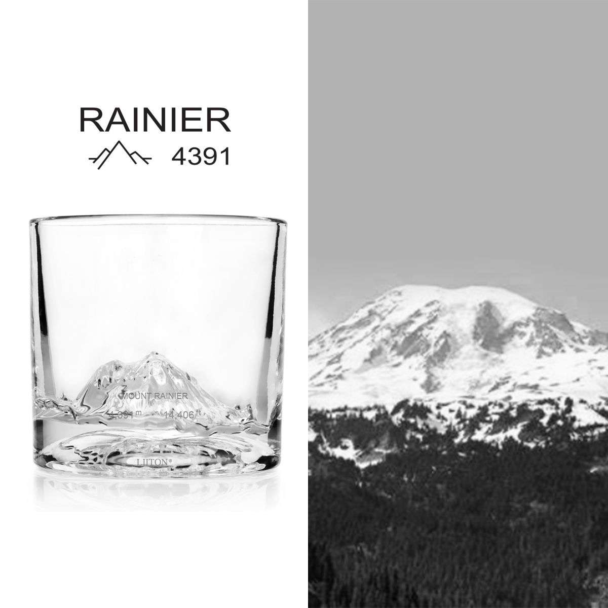 LIITON Whiskyglas i krystal Sæt med 2 topografiske glas