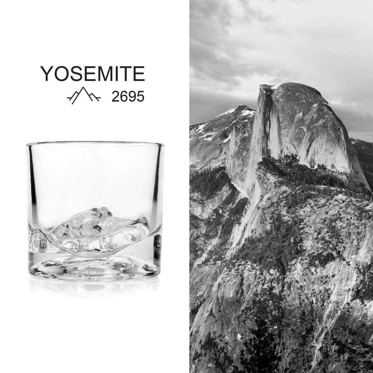 LIITON Crystal Whiskey Glasses Set of 2 Topographic Glasses