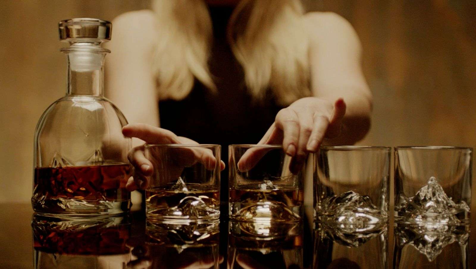 LIITON Crystal Whiskey Glasses Set of 2 Topographic Glasses