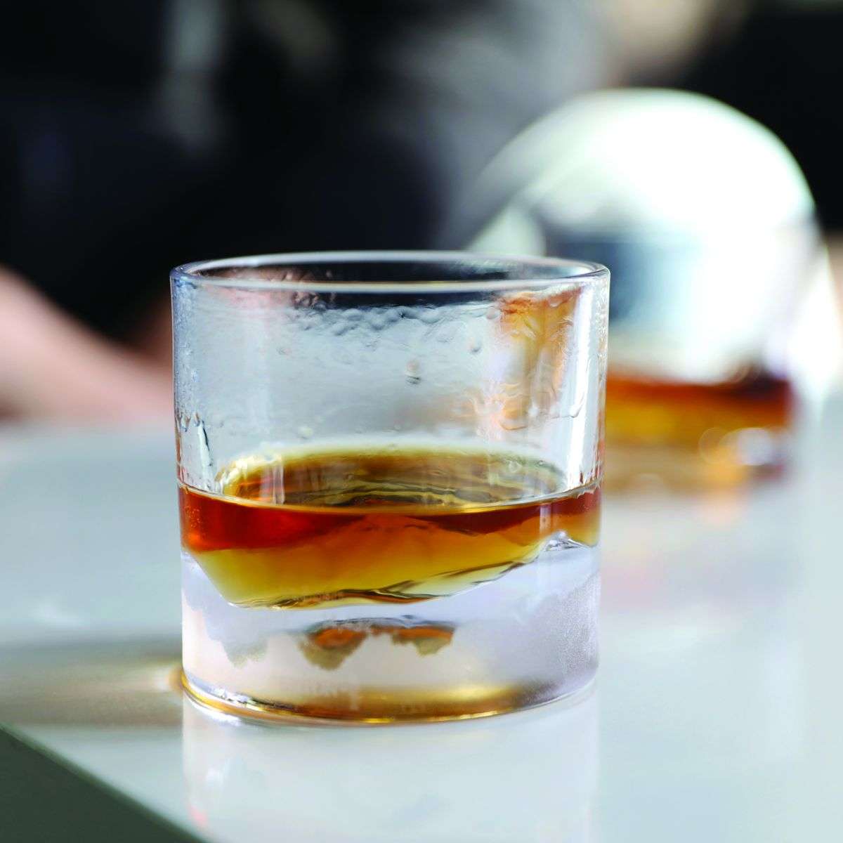 LIITON Crystal Whiskey Glasses Set of 2 Topographic Glasses