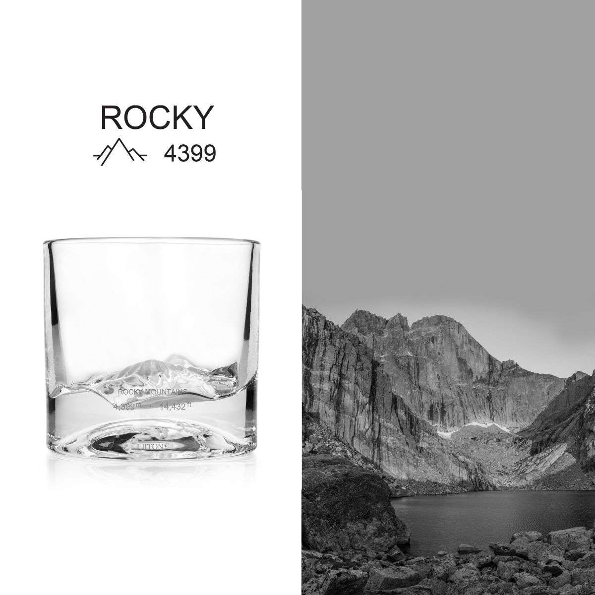 LIITON Crystal Whiskey Glasses Set of 2 Topographic Glasses