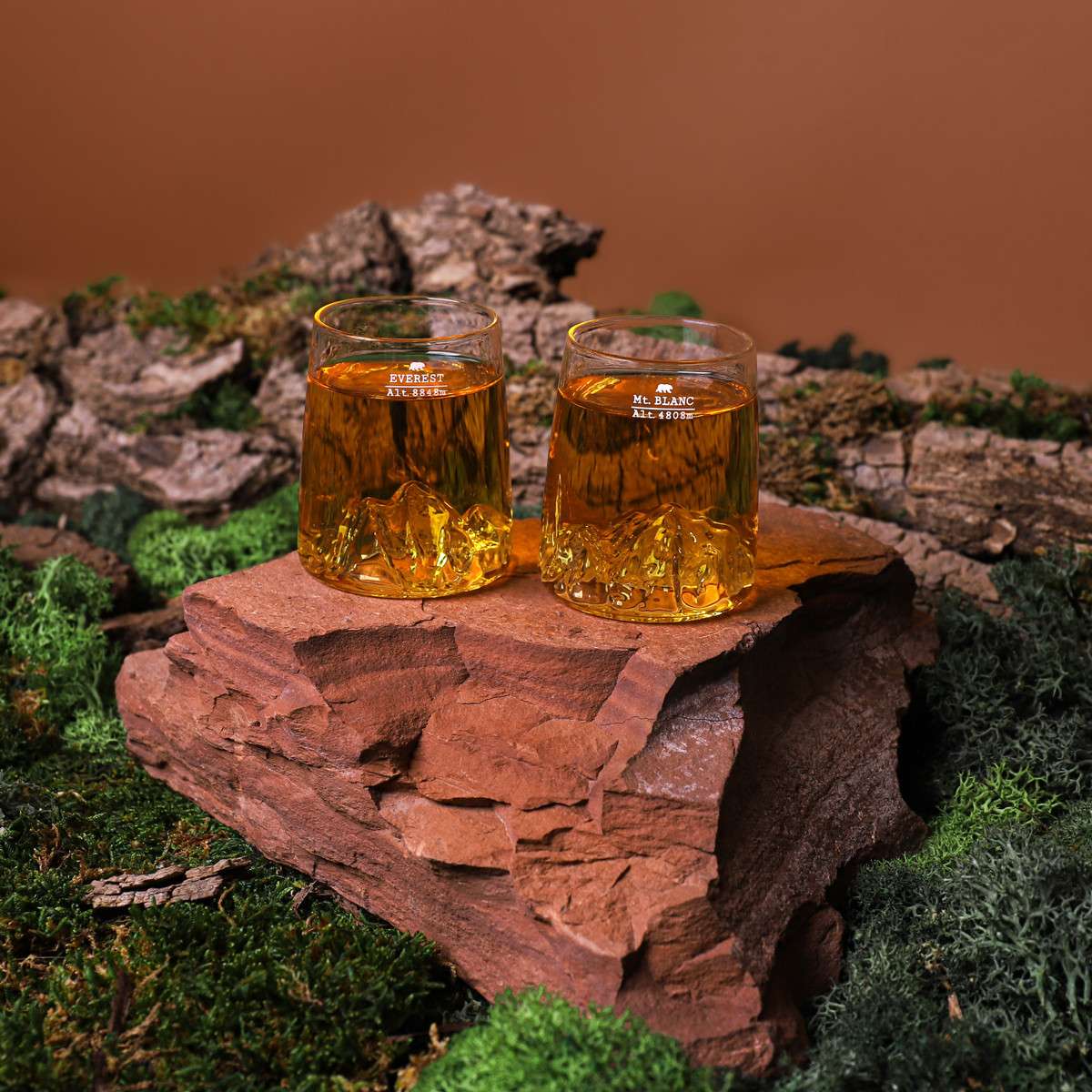Alaskan Maker set of 2 TOPOGRAPHIC shot glasses