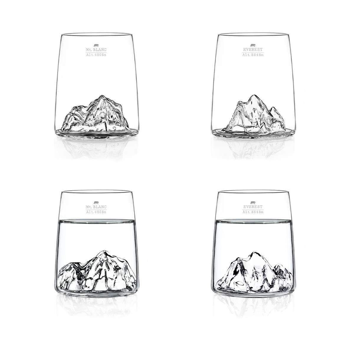 Alaskan Maker set of 2 TOPOGRAPHIC shot glasses