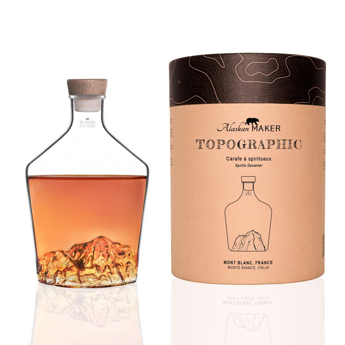 Alaskan Maker topographic decanter for spirits