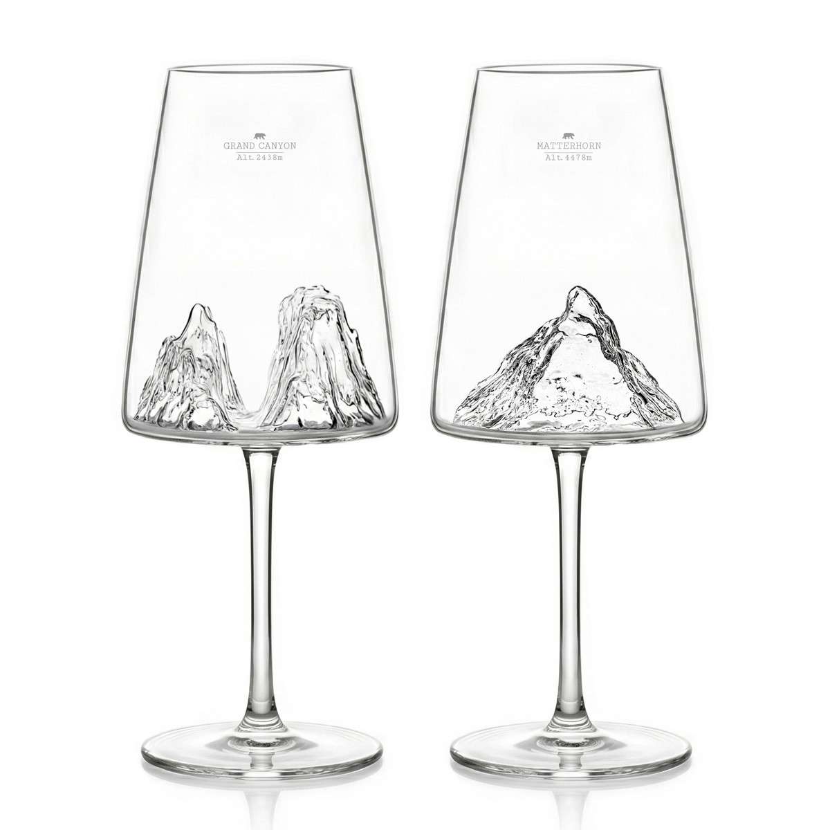 Set Alaskan Maker 2 pahare de vin Grand Canyon & Matterhorn