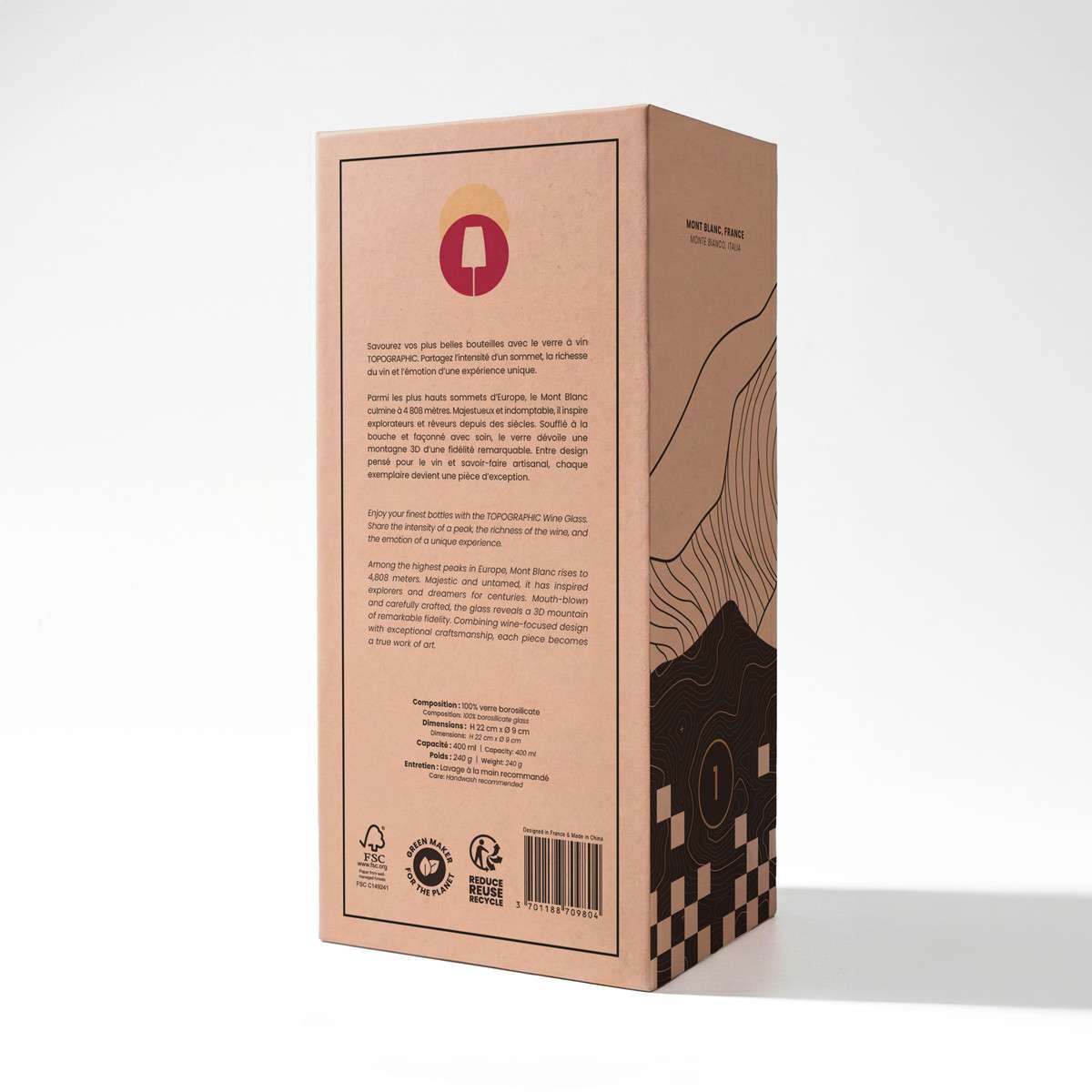 Alaskan Maker pahar topografic pentru vin