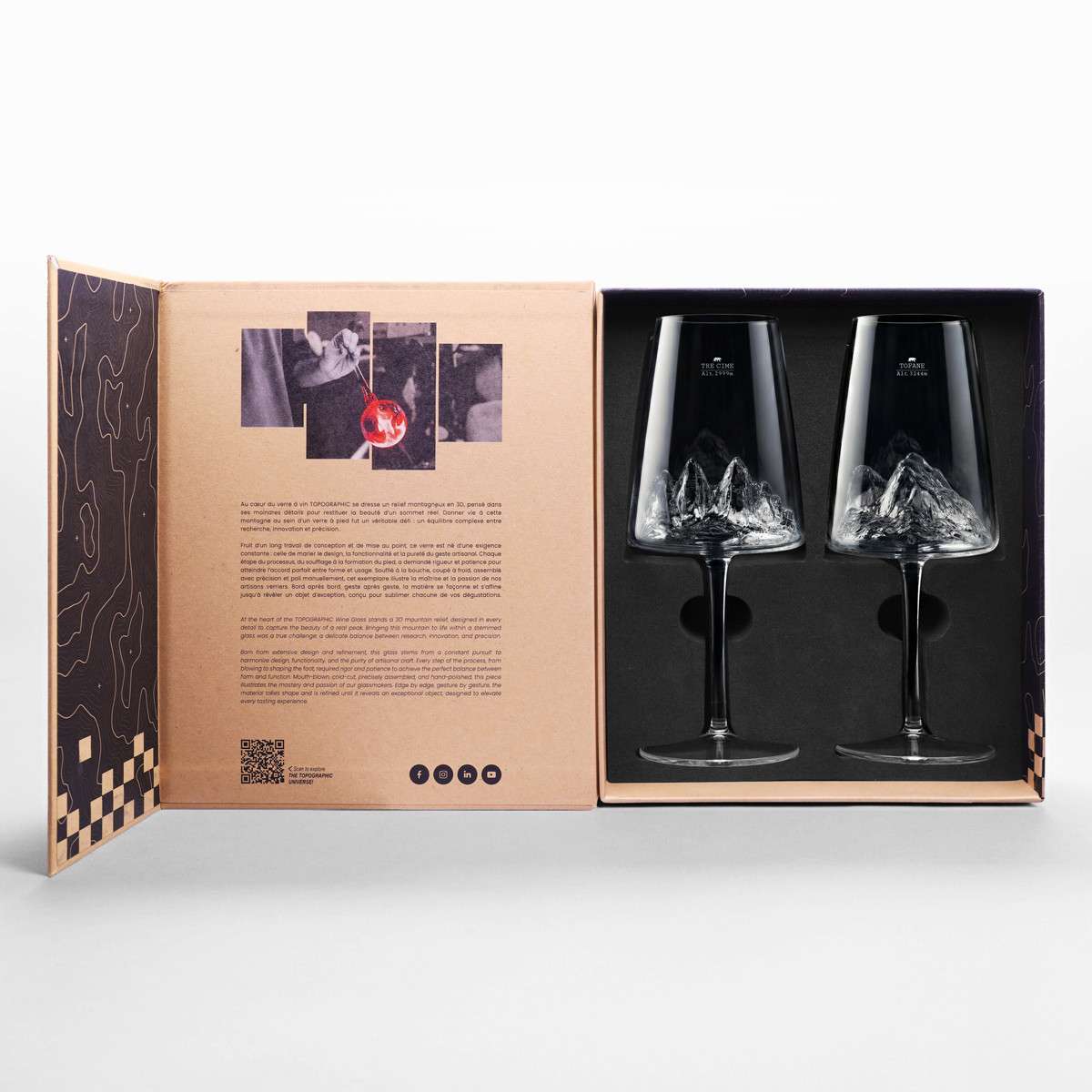 Set Alaskan Maker 2 pahare de vin Tofane & Tre Cime di Lavaredo