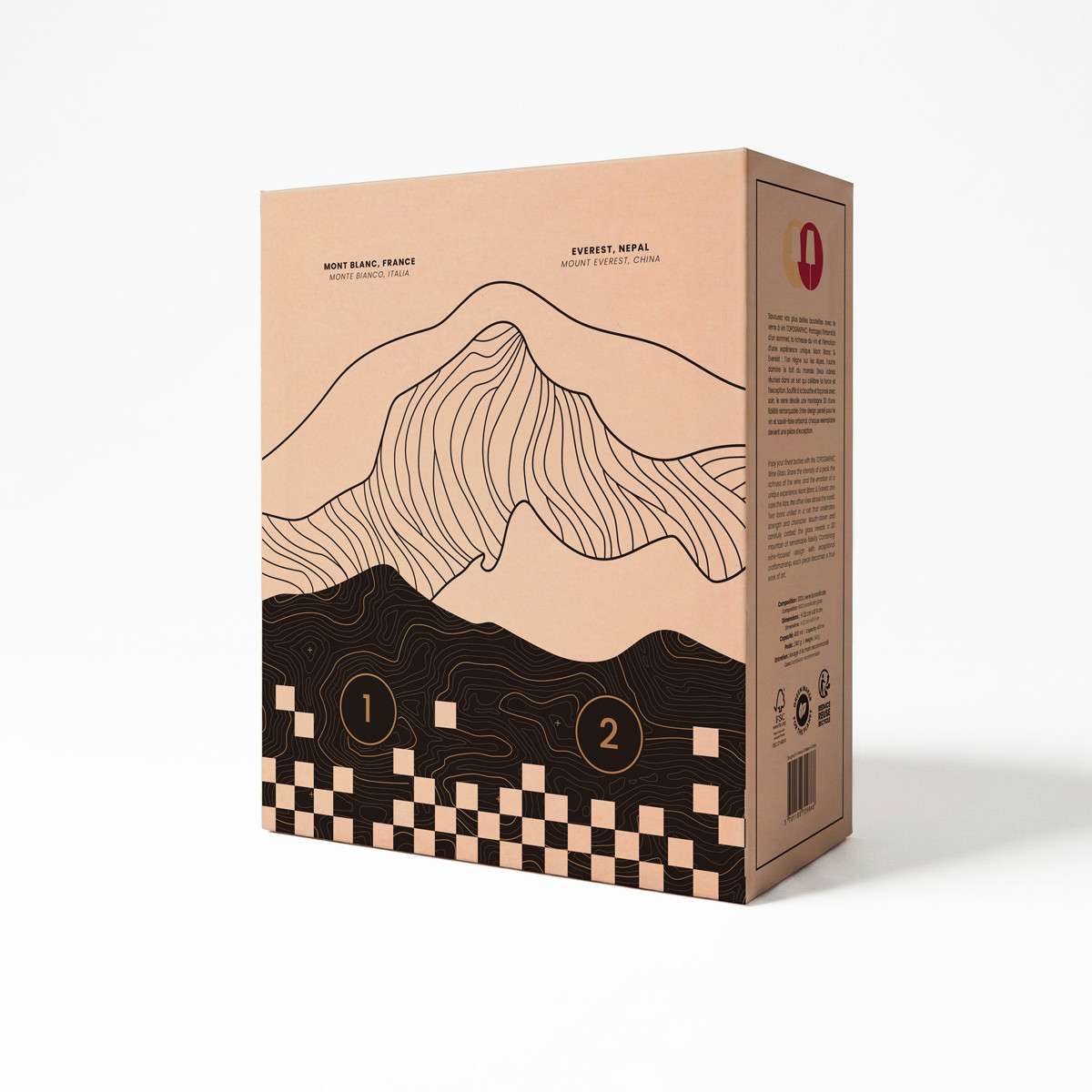 Set Alaskan Maker 2 pahare de vin Mt Blanc & Everest