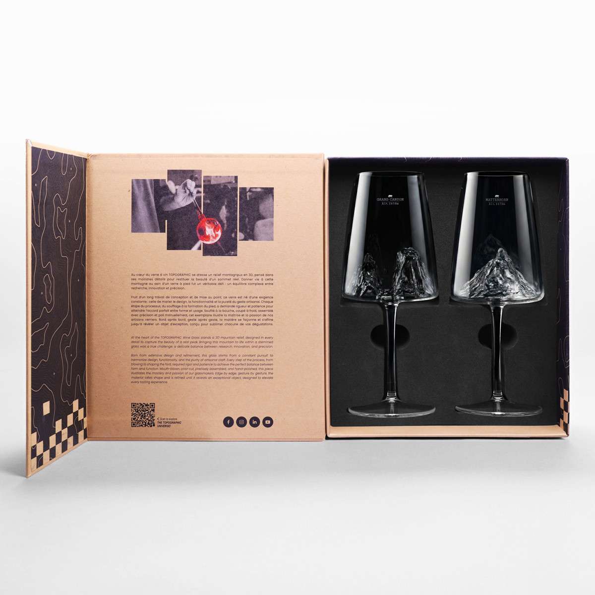 Set Alaskan Maker 2 pahare de vin Grand Canyon & Matterhorn