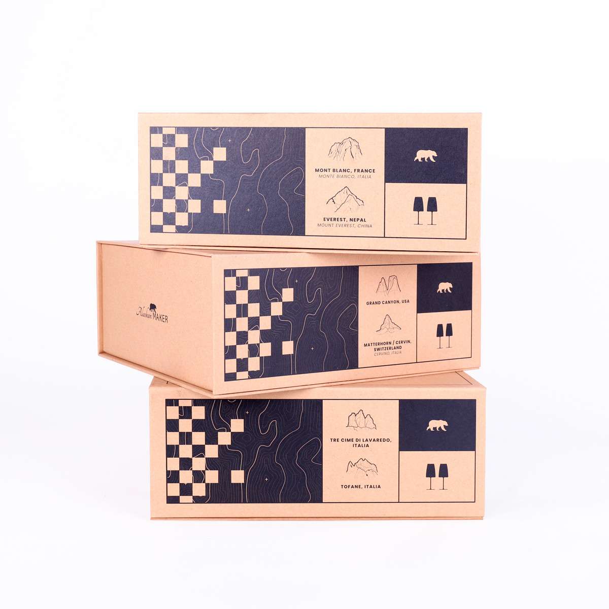 Set Alaskan Maker 2 pahare de vin Mt Blanc & Everest