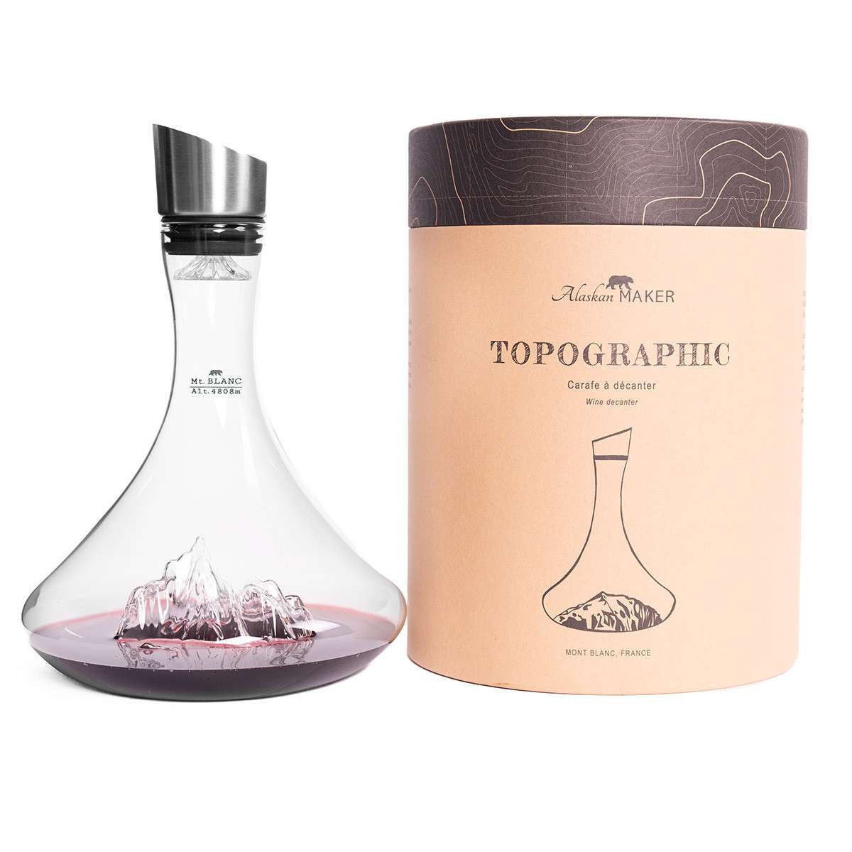 Alaskan Maker Topographic wine decanter