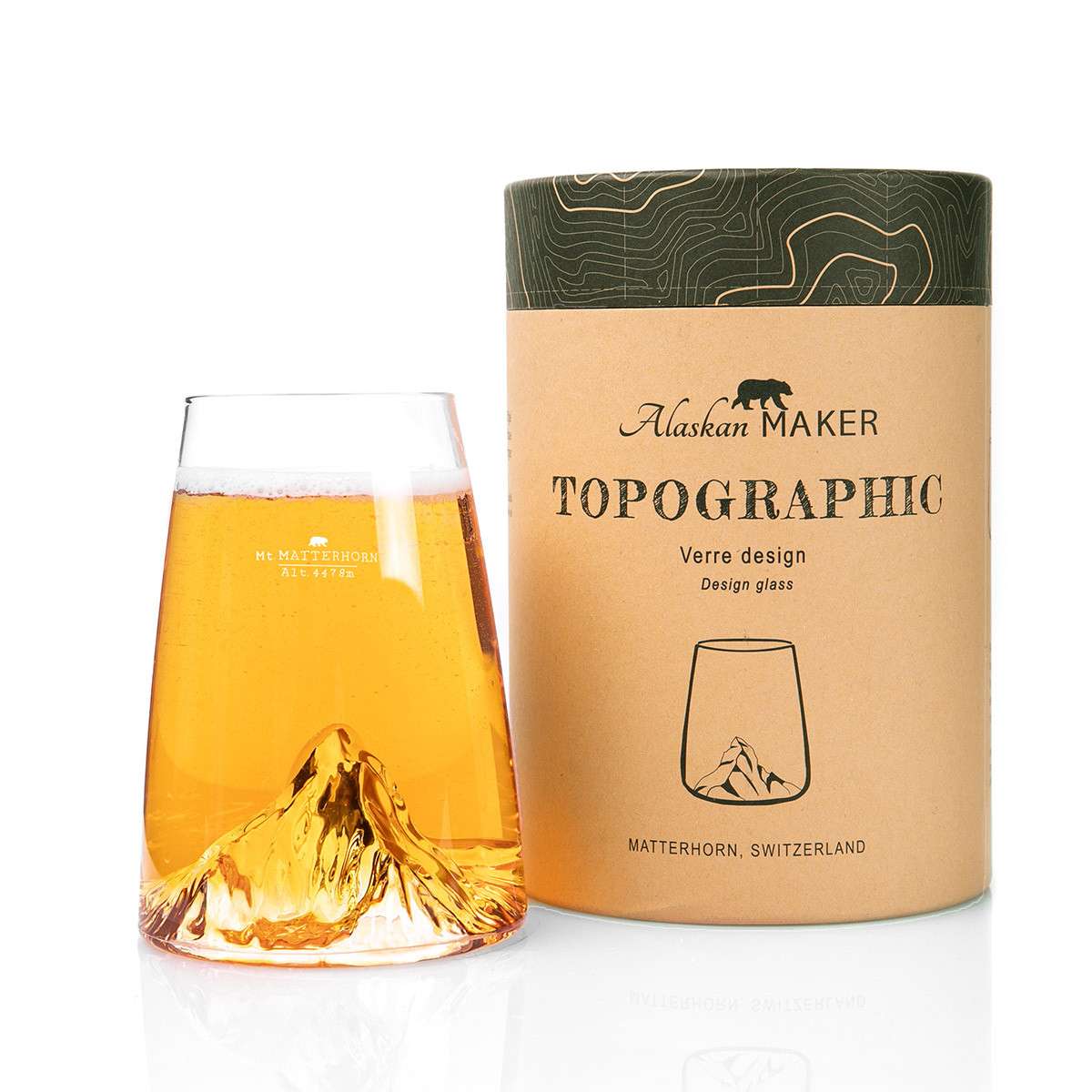 Alaskan Maker Long Drink Topographic Glass