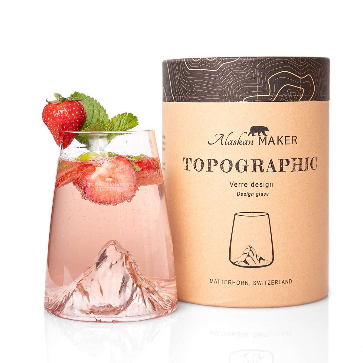 Alaskan Maker Long Drink Topographic Glass