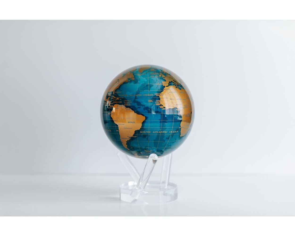 MOVA Blue and Gold Self Spinning Globe
