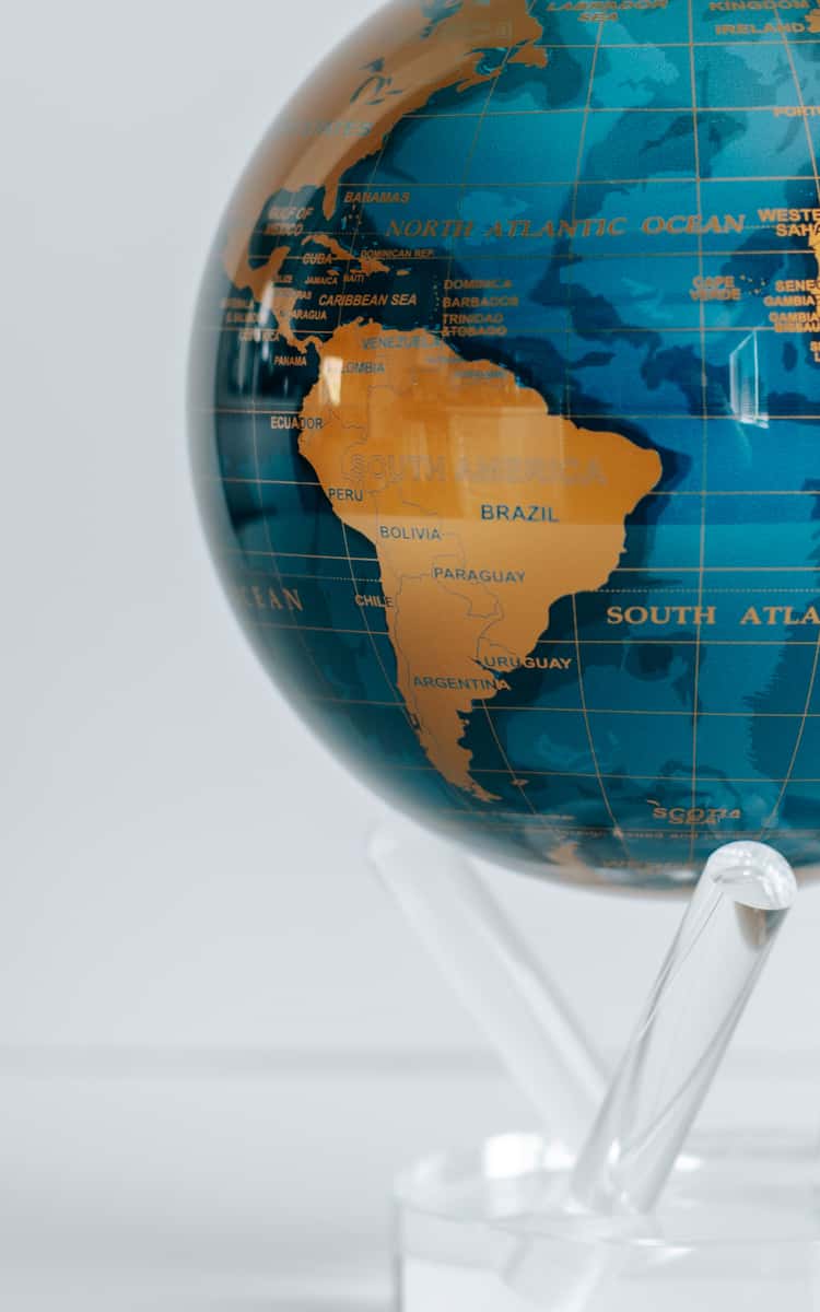 MOVA Blue and Gold Self Spinning Globe