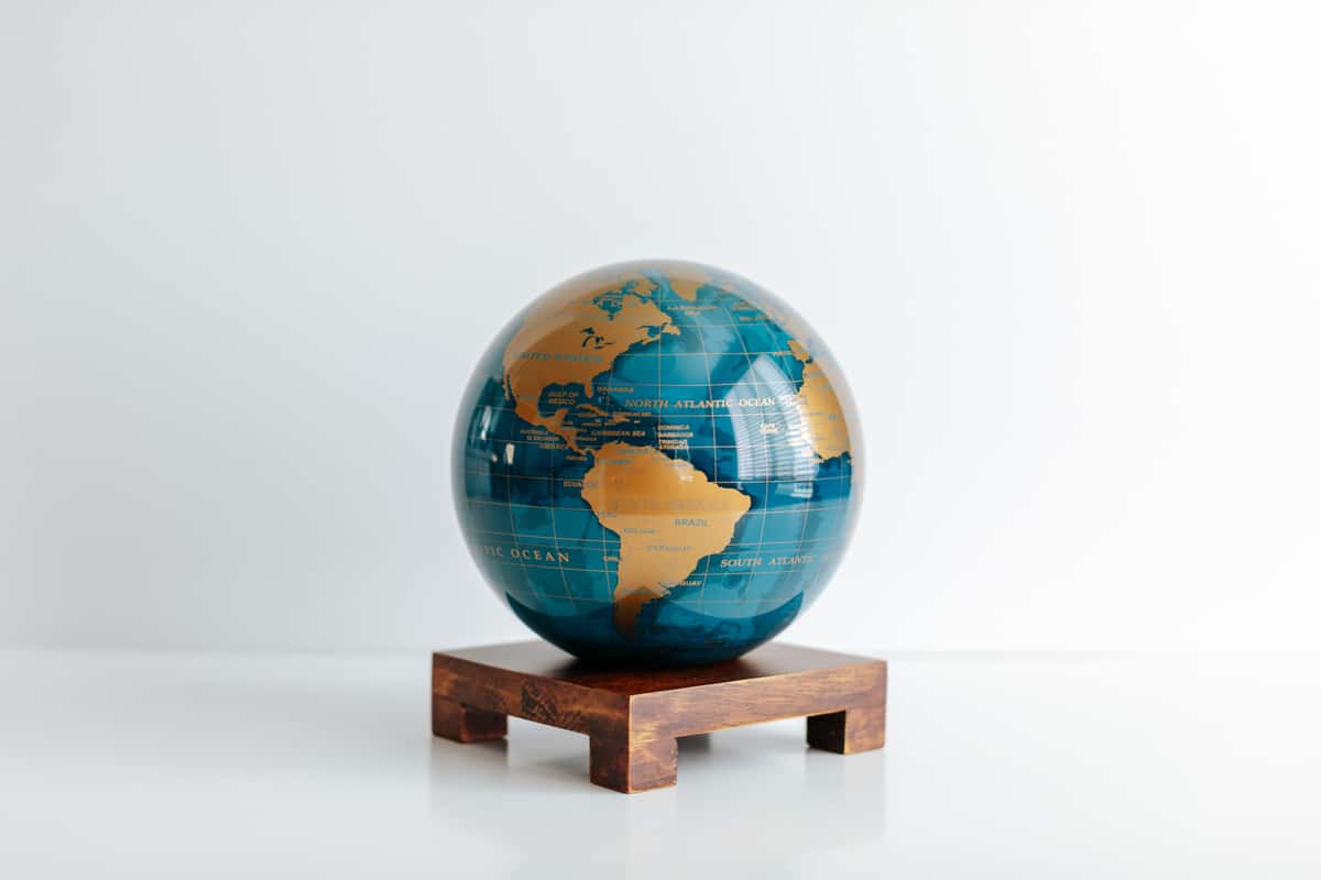 MOVA Blue and Gold Self Spinning Globe
