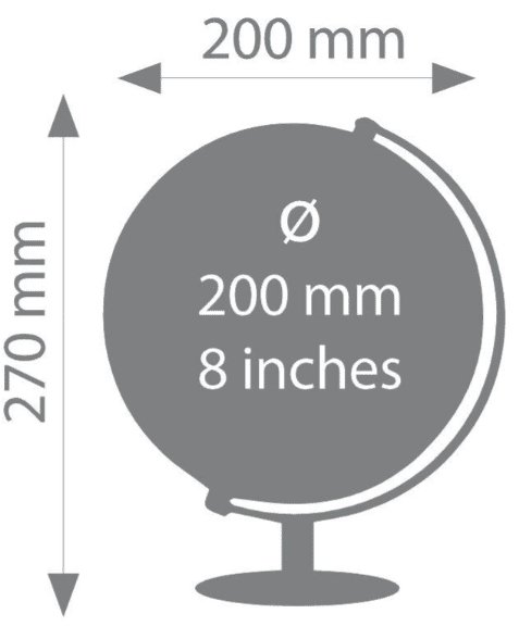 Emform Lunar Silver 20cm Globe terrestre