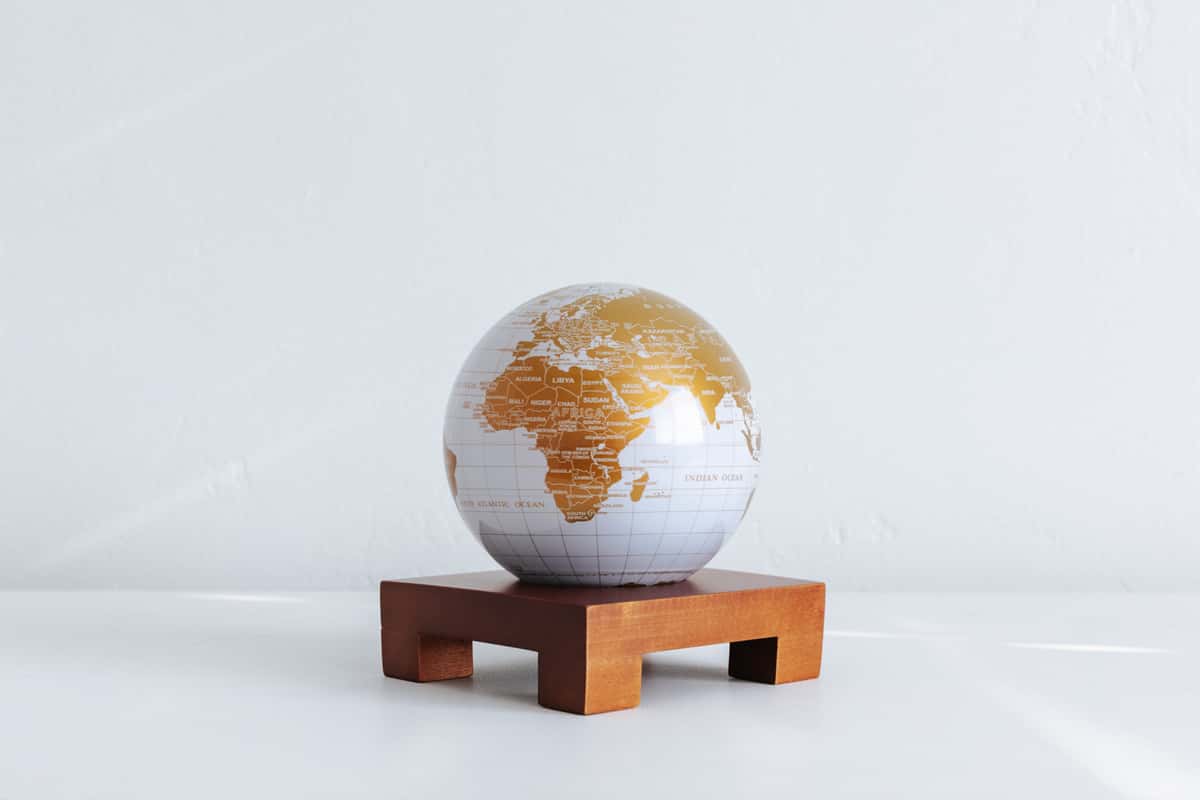 MOVA White and Gold Self Spinning Globe