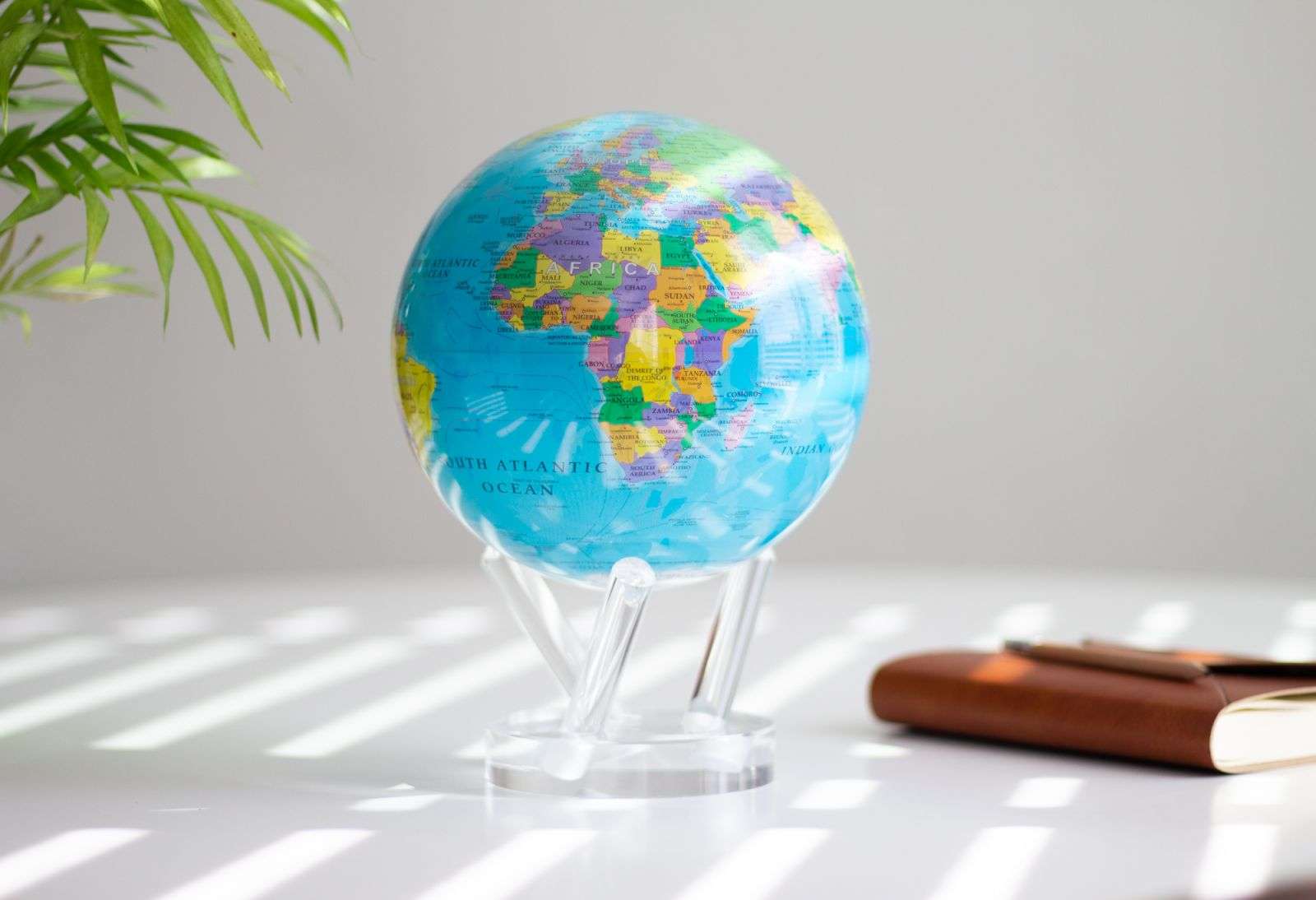 MOVA Blue Political Map Spinning Magnetic Globe