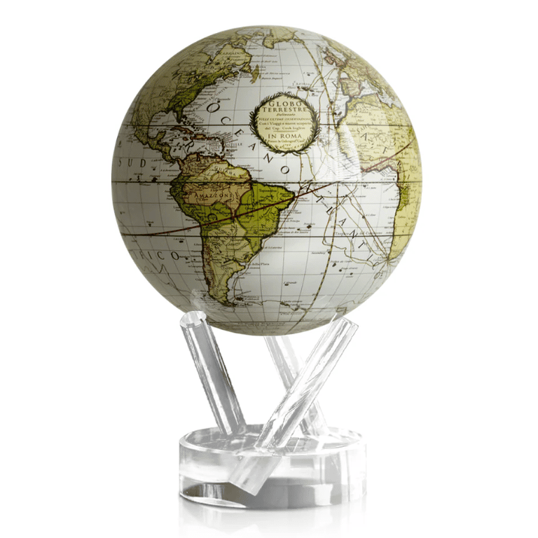 MOVA Globe White Antique Terrestrial magnetic globe