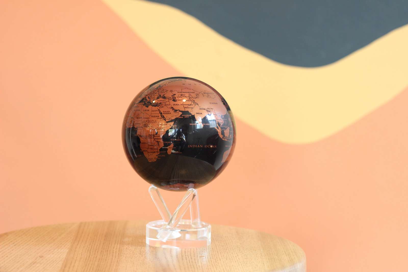 MOVA Copper and Black Self Spinning Globe