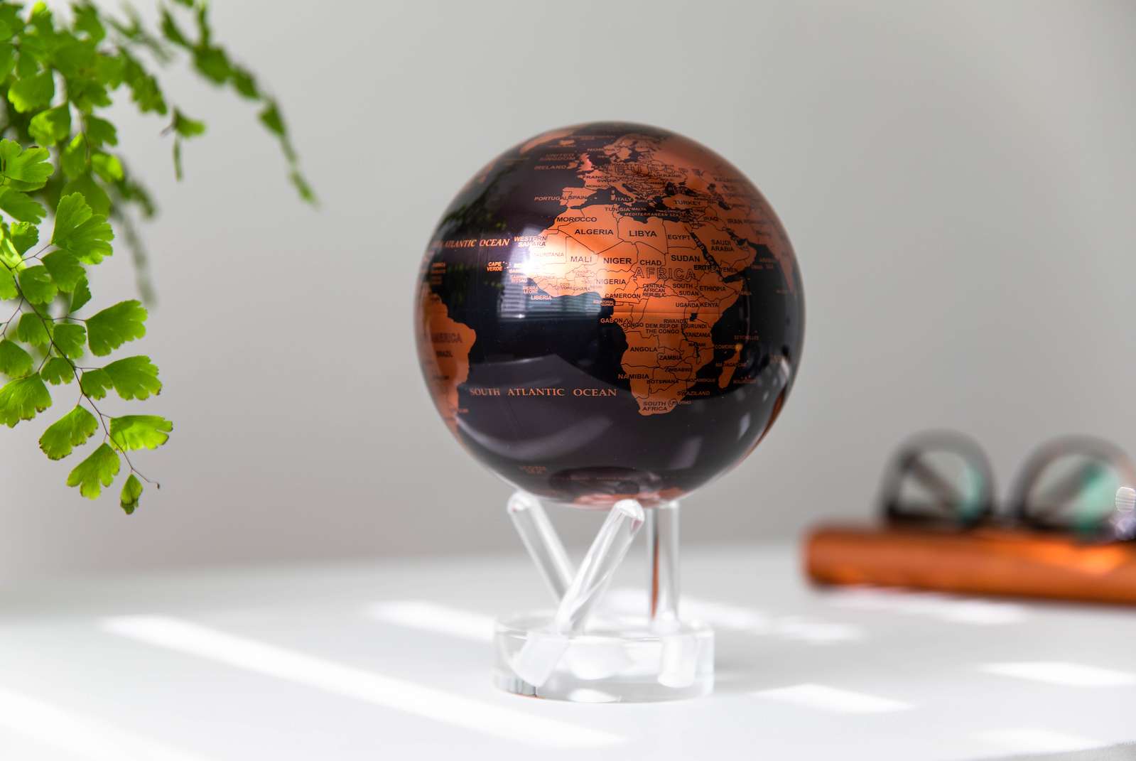 MOVA Copper and Black Self Spinning Globe