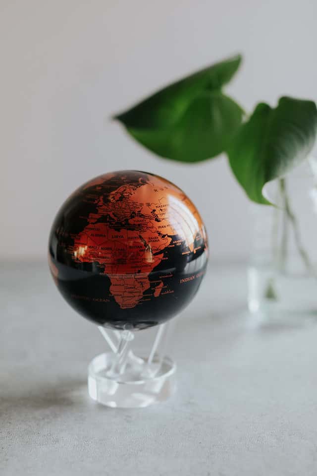 MOVA Copper and Black Self Spinning Globe