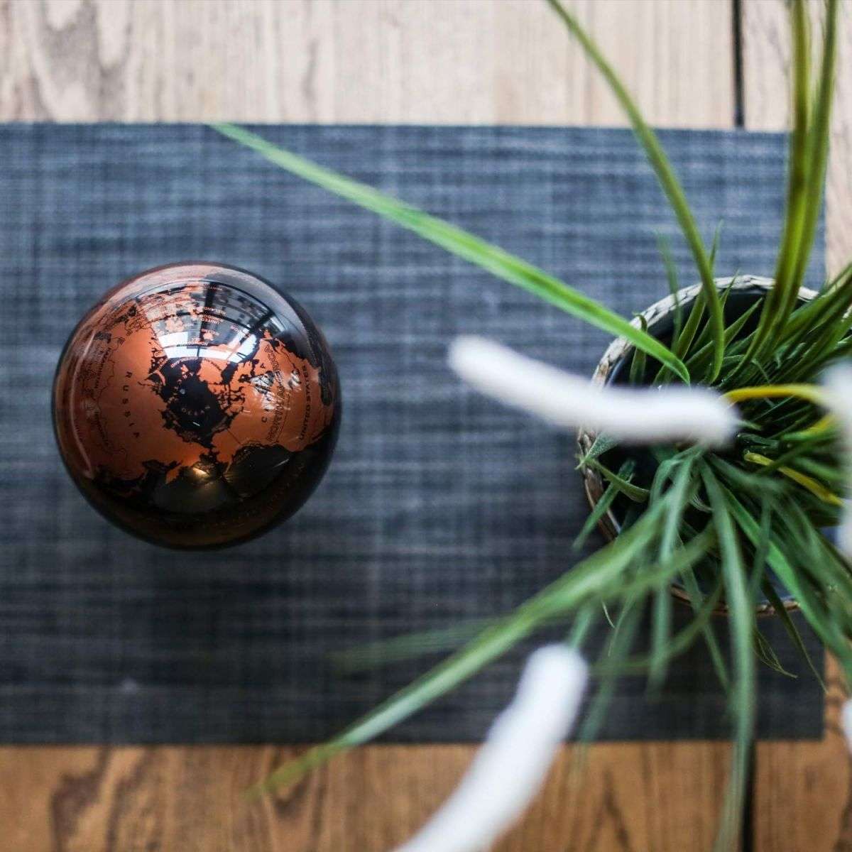 MOVA Copper and Black Self Spinning Globe