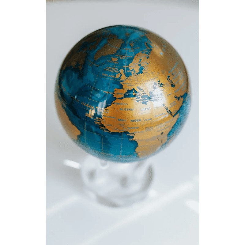 MOVA Blue and Gold Self Spinning Globe
