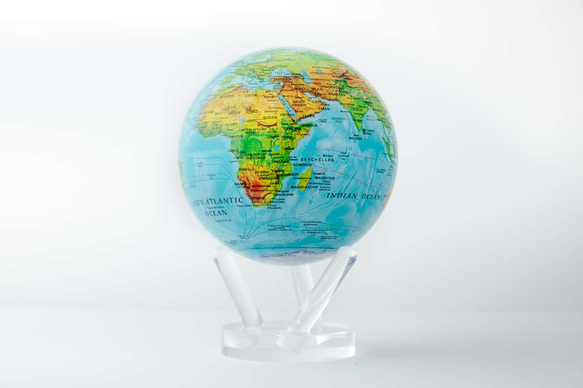 MOVA Blue Relief Map Self Rotating Globe