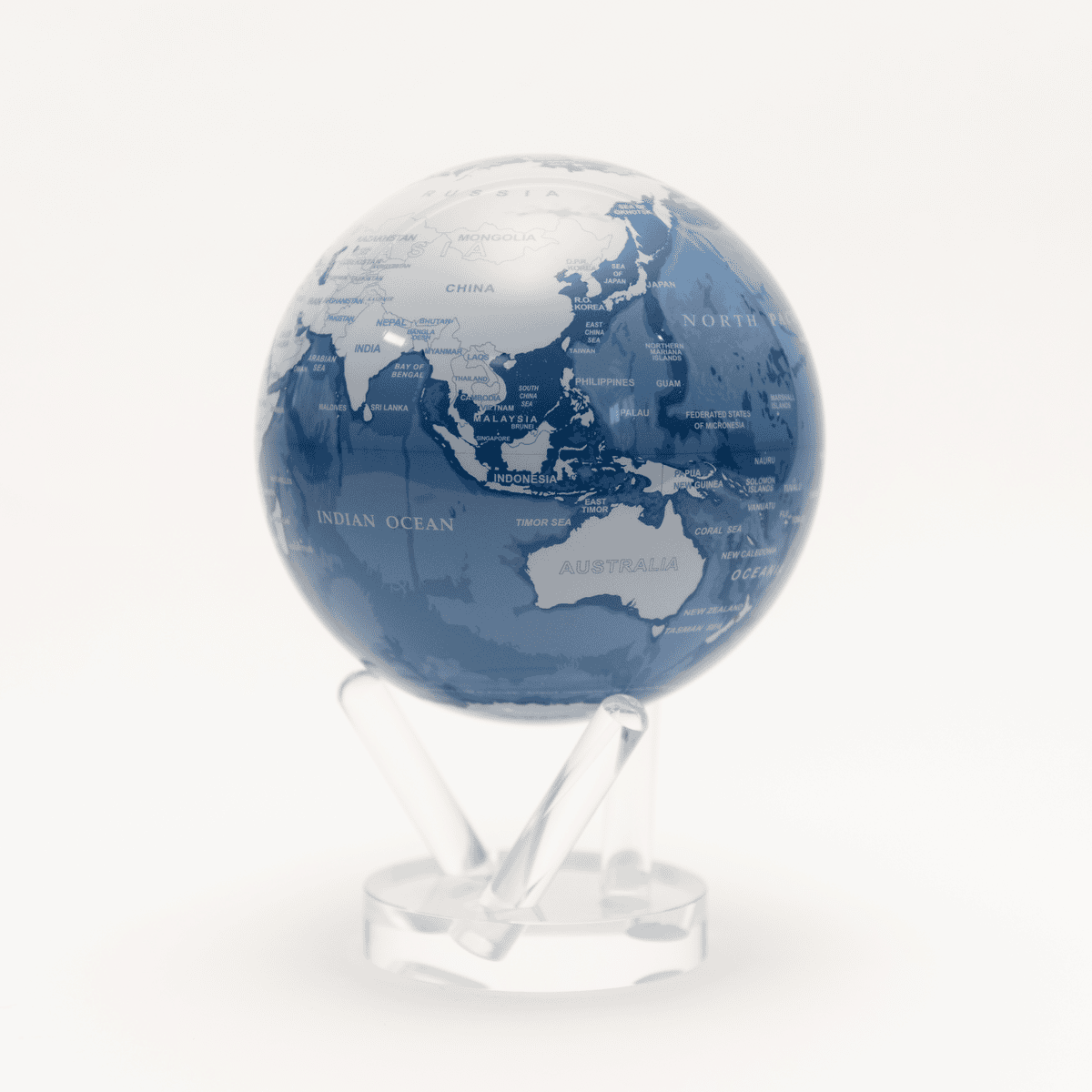 MOVA Sky Blue and White Self Spinning Globe