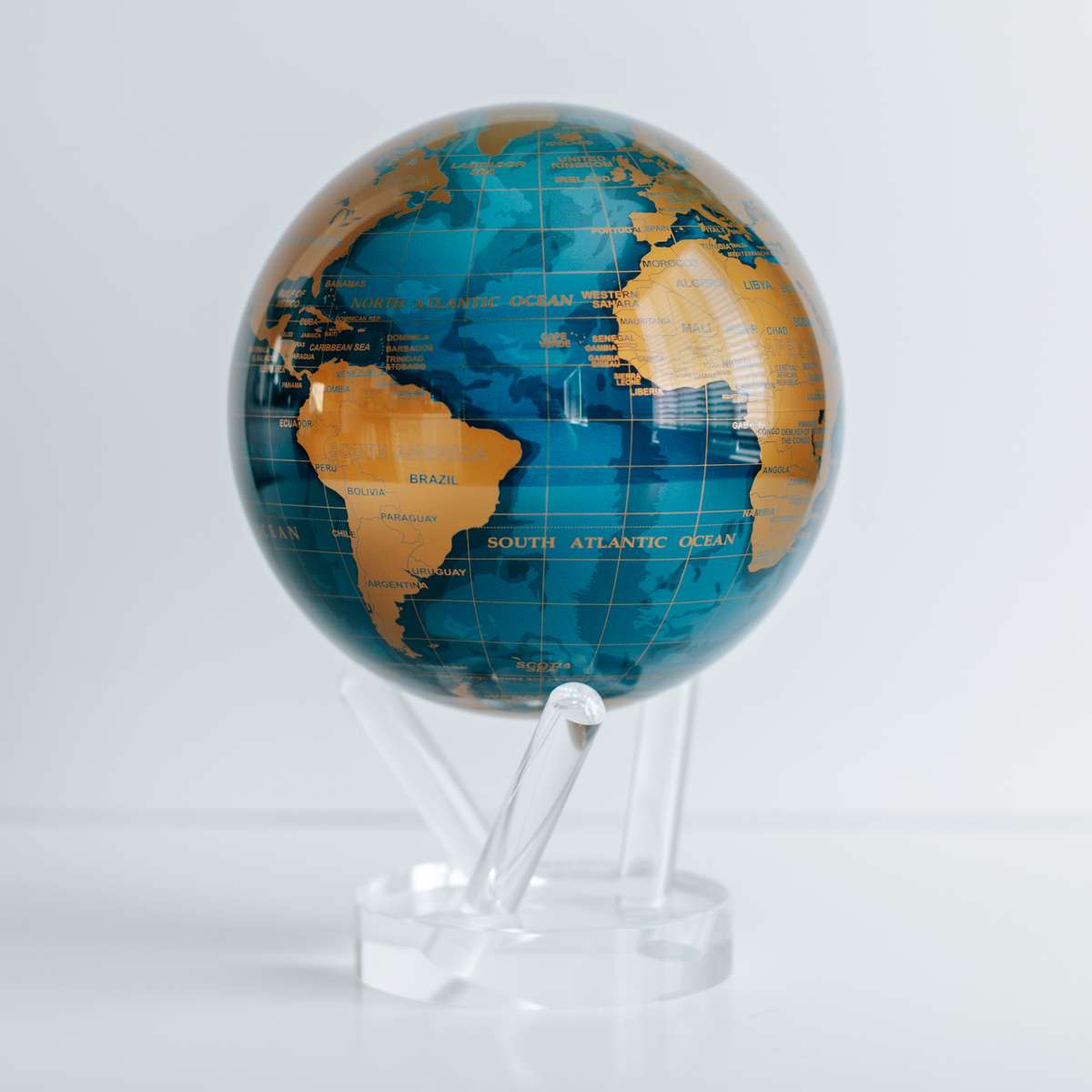 MOVA Blue and Gold Self Spinning Globe