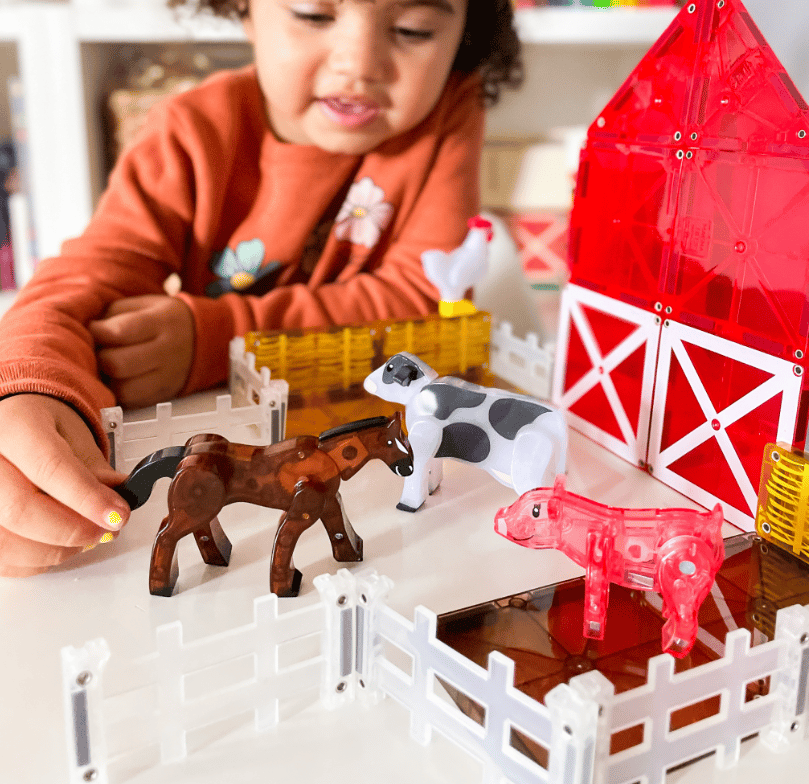 Magna-Tiles Farm Animals 25-Piece Set magnetic building set