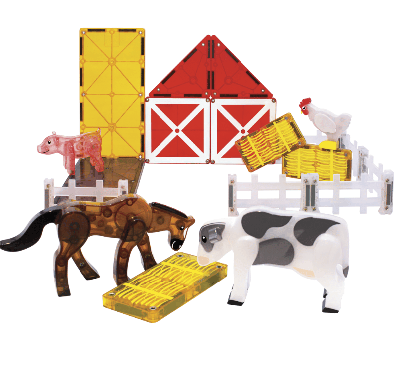 Magna-Tiles Farm Animals 25-Piece Set magnetic building set