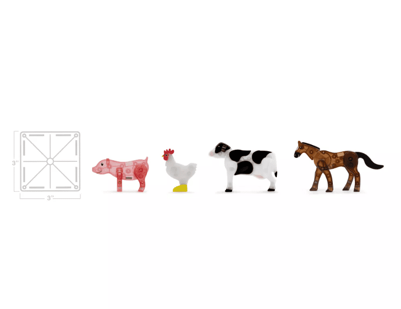 Magna-Tiles Farm Animals 25-Piece Set magnetic building set